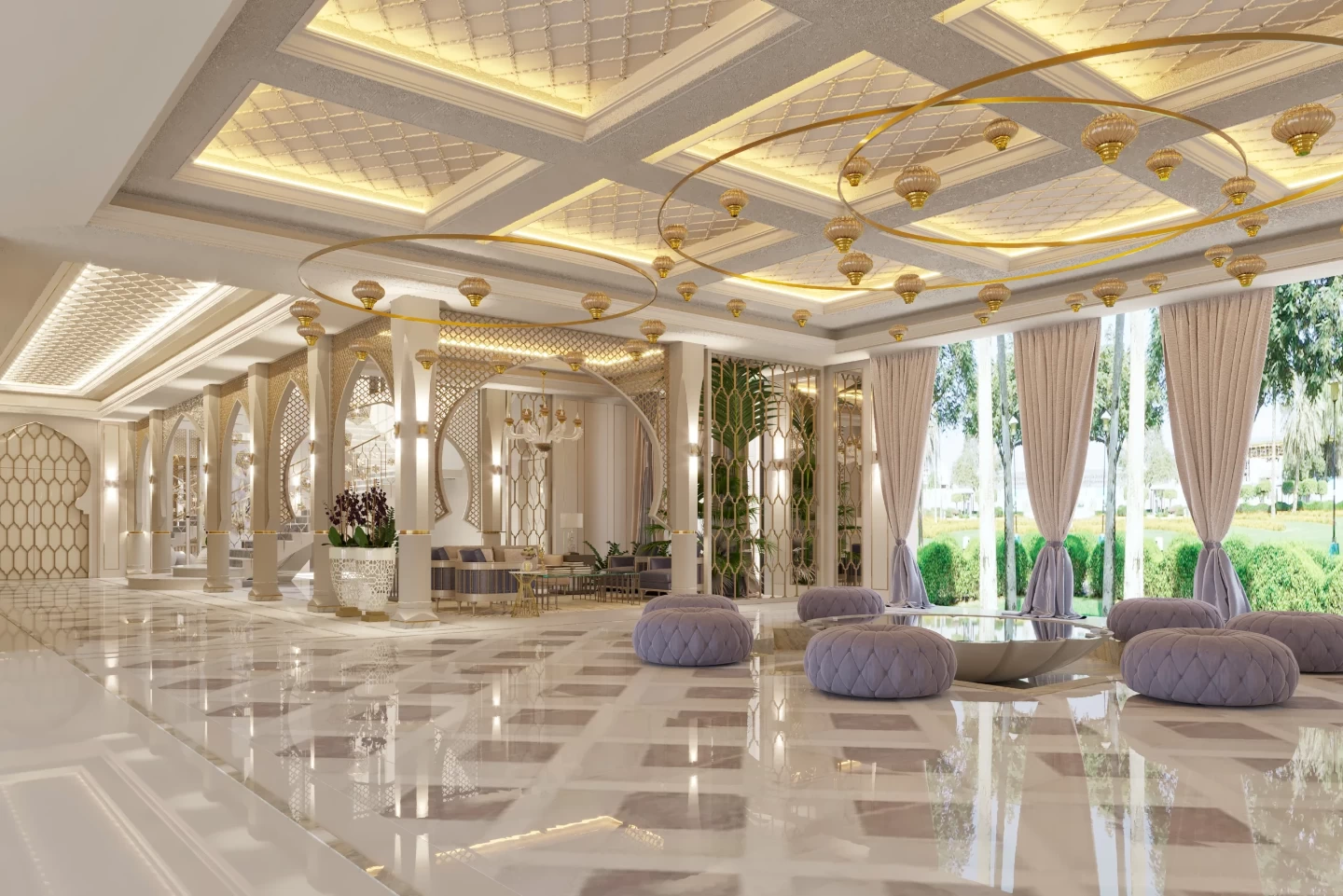 Luxury villa entrance interior design by Spazio — Dubai